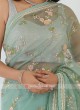 Light Sea Green Organza Saree