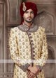 Designer Golden And Maroon Sherwani