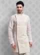 Thread Work Kurta Pajama In Cream Color