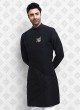 Black Cotton Silk Kurta Pajama