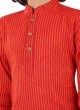 Red Color Printed Kurta Pajama