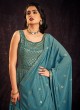 Georgette Sky Blue Gown With Sequins Embroidered Work