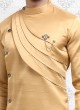 Golden And White Color Kurta Pajama