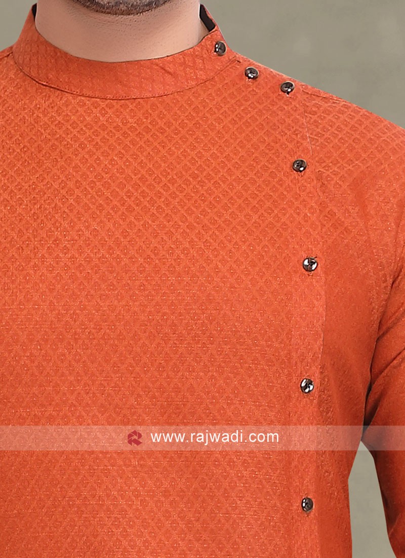 Orange kurta black discount pajama