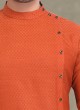 Orange And Black Color Kurta Pajama