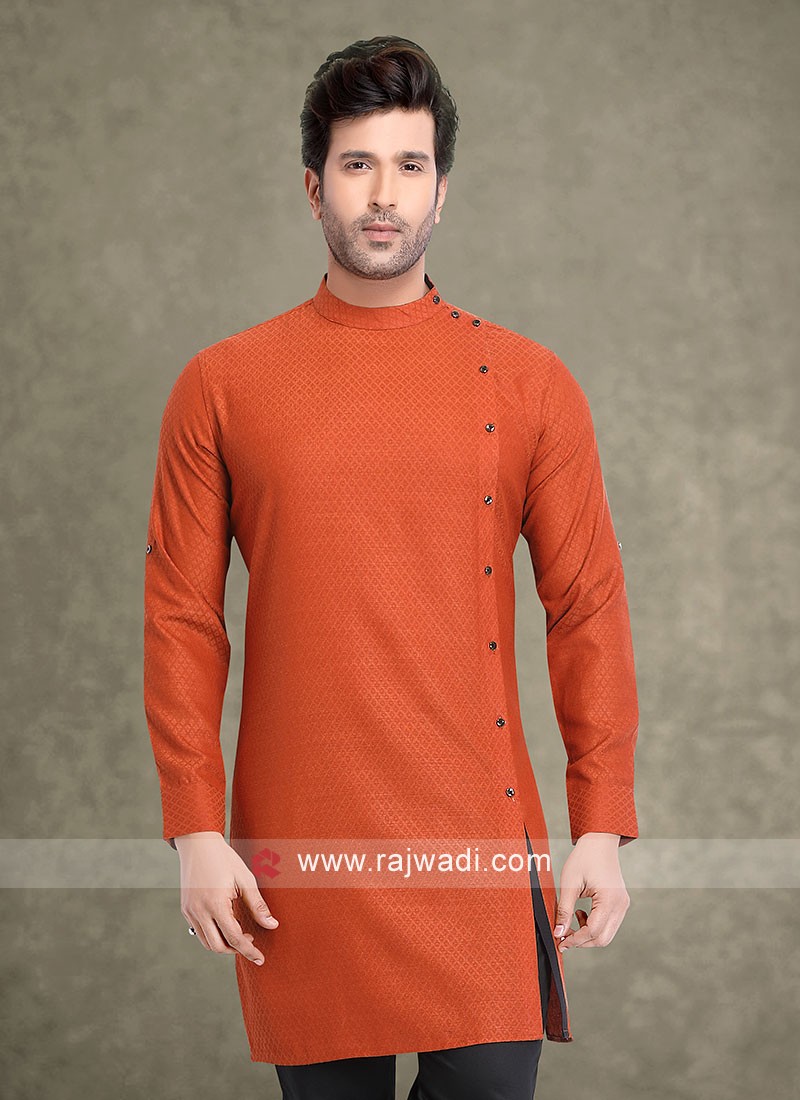 Orange kurta black pajama sale