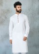 White Color Cotton Silk Kurta Pajama