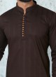 Ethnic Brown Color Kurta Pajama Set