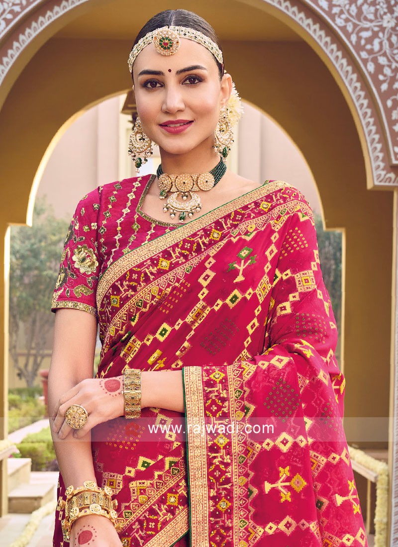 Pink Silk Saree with Two blouse pieces – nandikasarees.co.uk