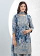 Mystic Blue Colored Art Silk Gharara Style Salwar Kameez