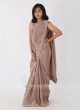 Rosy Brown Shimmer Silk Saree