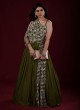 Designer Mehendi Green Indowestern Anarkali