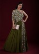 Designer Mehendi Green Indowestern Anarkali