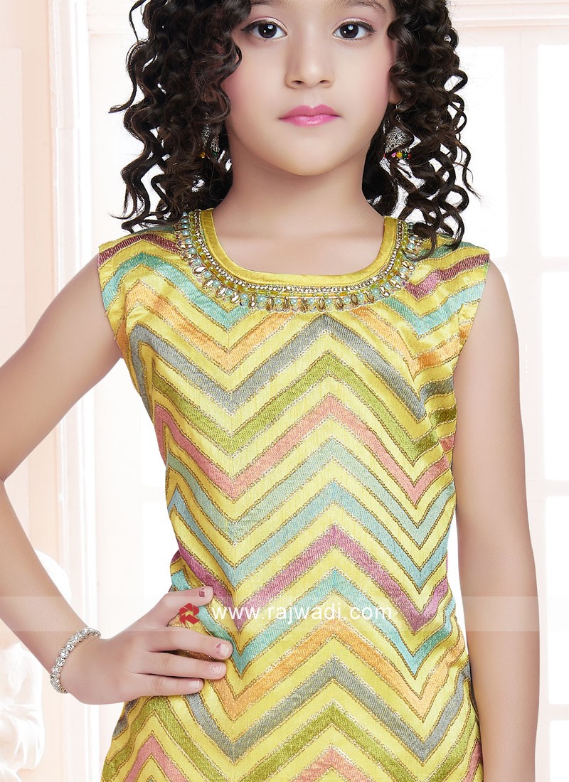 Georgette Pink Kids Girls Patiyala Dress at best price in Mumbai | ID:  2852996286791