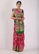 Stunning Rani and Green Traditional Gharchola Saree