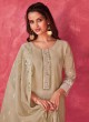 Shagufta Cream Chanderi Silk Salwar Kameez