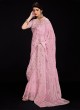 Pink Festive Embroidered Georgette Saree