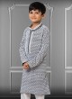 Black And White Thread Embroidered Georgette Kurta Pajama
