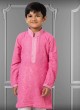 Pink Thread Embroidered Kurta Set