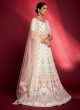 White Embroidered Wedding Wear Georgette Lehenga Choli