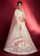White Embroidered Wedding Wear Georgette Lehenga Choli
