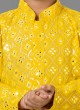 Georgette Yellow Embroidered Kurta Pajama
