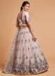 Designer Net Fabric Lehenga In Grey Color