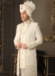 Jacket Style Lucknowi Work Silk Sherwani