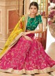 Deep Pink & Green Art Silk Trendy Lehenga Choli