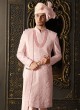 Pink Thread Embroidered Sherwani Set In Silk