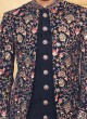 Jacket Style Thread Embroidered Indowestern Set