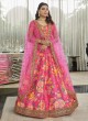 Pink Designer Lehenga Choli With Floral Print