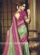 Green & Rani Shaded Saree