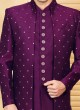 Designer Purple Indowestern Set For Men