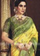 Yellow & Mehndi Green Shaded Saree