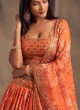 Organza Lehenga Choli In Orange Color