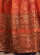 Organza Lehenga Choli In Orange Color