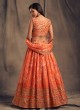 Organza Lehenga Choli In Orange Color