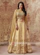 Art Raw Silk Lehenga Choli in Golden