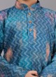 Readymade Polyester Rama Blue Kurta Pajama