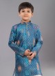 Readymade Polyester Rama Blue Kurta Pajama