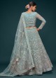 Aqua Blue Soft Net Zari Embroidered Lehenga Choli