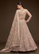 Beige Designer Soft Net Embroidered Lehenga Choli