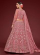 Peach Soft Net Embroidered Lehenga Choli