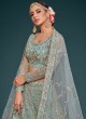 Designer Aqua Blue Zari Embroidered Lehenga Choli