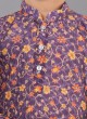 Wedding Wear Purple Floral Printed Kurta Pajama