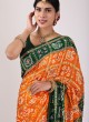 Orange and Green Gajji Silk Gahrchola Saree