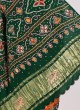 Orange and Green Gajji Silk Gahrchola Saree