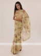 Light Olive Green Oragnaza Saree