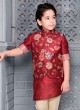 Flower Printed Nehru Jacket For Boys